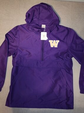 CSA University Of Washington Huskies Half Zip Pull Over Jacket, Medium, New NCAA